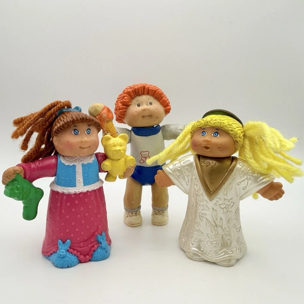 Lot 3 CPK Cabbage Patch Kids Mini‎ PVC Doll Figurine Figures Yarn Hair 1984/1992
